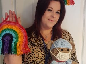 Supporting image for story: Charlotte's crocheted rainbows help raise funds for Walsall hospital charity