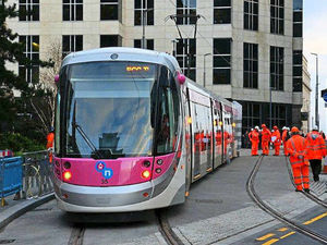Supporting image for story: Birmingham city centre trams run for first time in 60 years