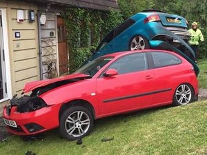 Supporting image for story: Audi lands on top of car in Netherton crash