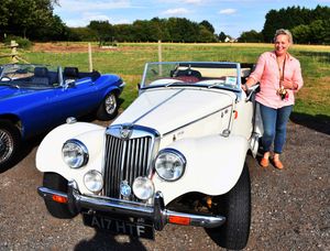 Vicky Nettleton and her 1996 Naylor MGT open top car.