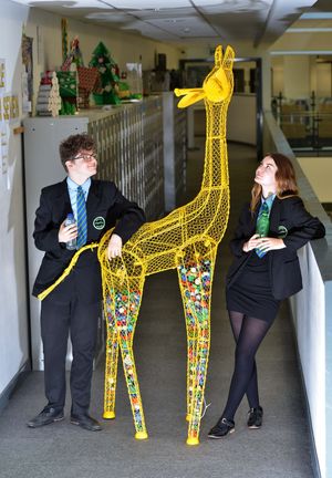 James Salter 15, Emily Kirkham 15, with Juicy Lucy