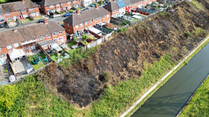 Pictures taken from the sky show the extent to which the embankment was damaged in the fire
