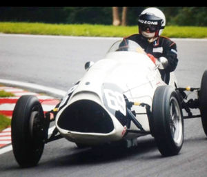 Edward in racing action in a Cooper Bristol
