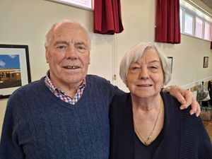 Married couple Dewi, left, and Alwena Evans at Belmont Hall in advance of a VE Day event. Picture: LDRS