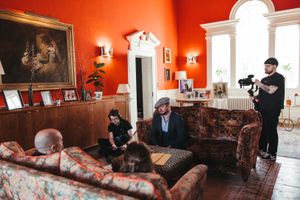 Dan Morris talks to Gareth Thomas and Sarah France. Photo: Dani Harry Photography