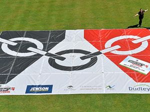 Supporting image for story: It’s bostin'! Giant flag unfurled for Black Country Day