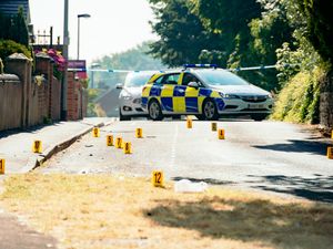 Supporting image for story: Three arrests as two taken to hospital and Telford street sealed off in crash between car and moped 