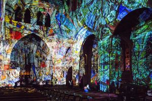 Artist Andy McKeown brought a riot of colour to St Mary’s Church by taking stained glass images and projecting them on to walls and ceilings