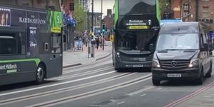 The van pulled out while one of the buses was trying to overtake. Photo: Westside BID.