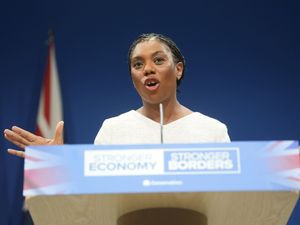 Kemi Badenoch delivering a speech at the 2025 Conservative conference