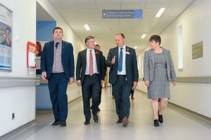 Walking the wards – Telford and Wrekin Council leader Shaun Davies, Labour health minister Jonathan Ashworth, Shrewsbury and Telford Hospitals NHS Trust chief executive Simon Wright and Labour’s Telford prospective candidate Katrina Gilman