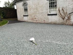 The driveway at the chapel