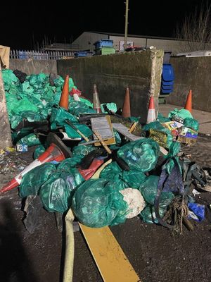 Some of the rubbish collected along the A38 by members of Lichfield District Council’s Streetscene team.