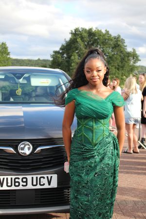 Immani Delaney arriving to prom.