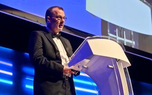 Editor-in-chief Mark Drew giving a speech at the Express & Star Business Awards 2025