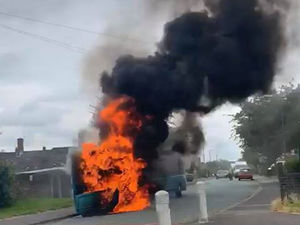 Supporting image for story: Firefighters tackle blazing bus in Shrewsbury - with video and pictures