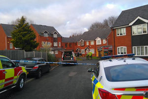 Emergency services at the scene in Bilston