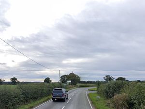 Supporting image for story: Emergency services called after car ends up on its side on road near Telford