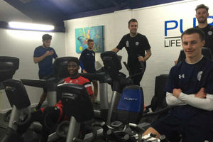 Smiling Bucks in the work-out.