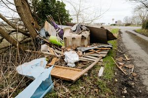 Recent fly-tipping on Bratton Lane in Shawbirch.