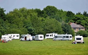 The caravans on the fields earlier this week