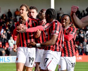Aaron Pressley scores his second goal.