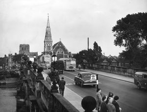 The English Bridge, Shrewsbury, September 1956.
