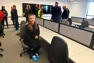 Keeley Wilkes poses in one of the new IT suites