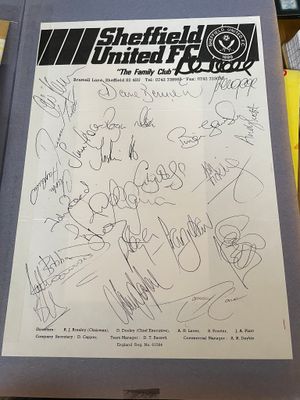 Sheffield United sent back a signed sheet from the first team squad