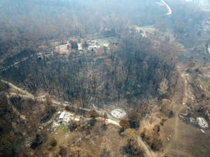 The scale of the damage to properties at Nerrigundah after a wildfire ripped through the town on New Year's Eve