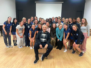 Larry Lamb and Moreton Hall Students
