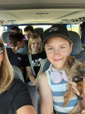 Families and pets were brought back in minibuses