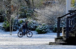 Snow in Telford Town Park on Friday, December 2