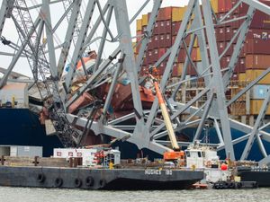 Supporting image for story: Crews prepare for controlled demolition at bridge collapse site