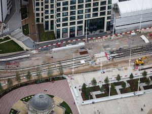 Supporting image for story: New West Midlands Metro line snaking its way through Birmingham city centre