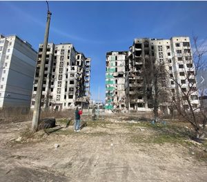 Destroyed homes in Zaporizhzhia