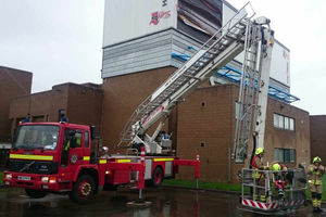 Fire crews at Theatr Hafren. Pic: Newtown Fire Station @NewtownFireStn