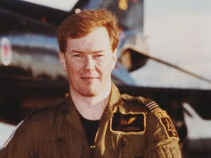 Pre-transition, in front of an F4 Phantom at RAF Leuchars, 1998: MOD Copyright 1998

