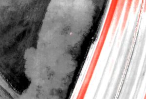 The thermal imaging camera showed the men hiding in woodland