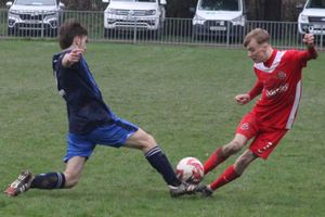 Action from Knighton Town's clash with Builth Wells