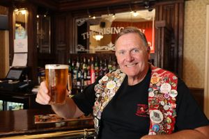 Peter Hill in his local pub, The Rising Sun, in Tipton.