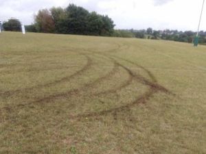 Supporting image for story: 'Mindless' vandals damage Newport rugby pitches by 'performing doughnuts' in a car