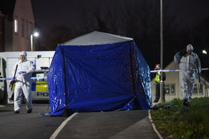 Police at the scene in Spring Pool Meadow, Dudley. Photo: SnapperSK