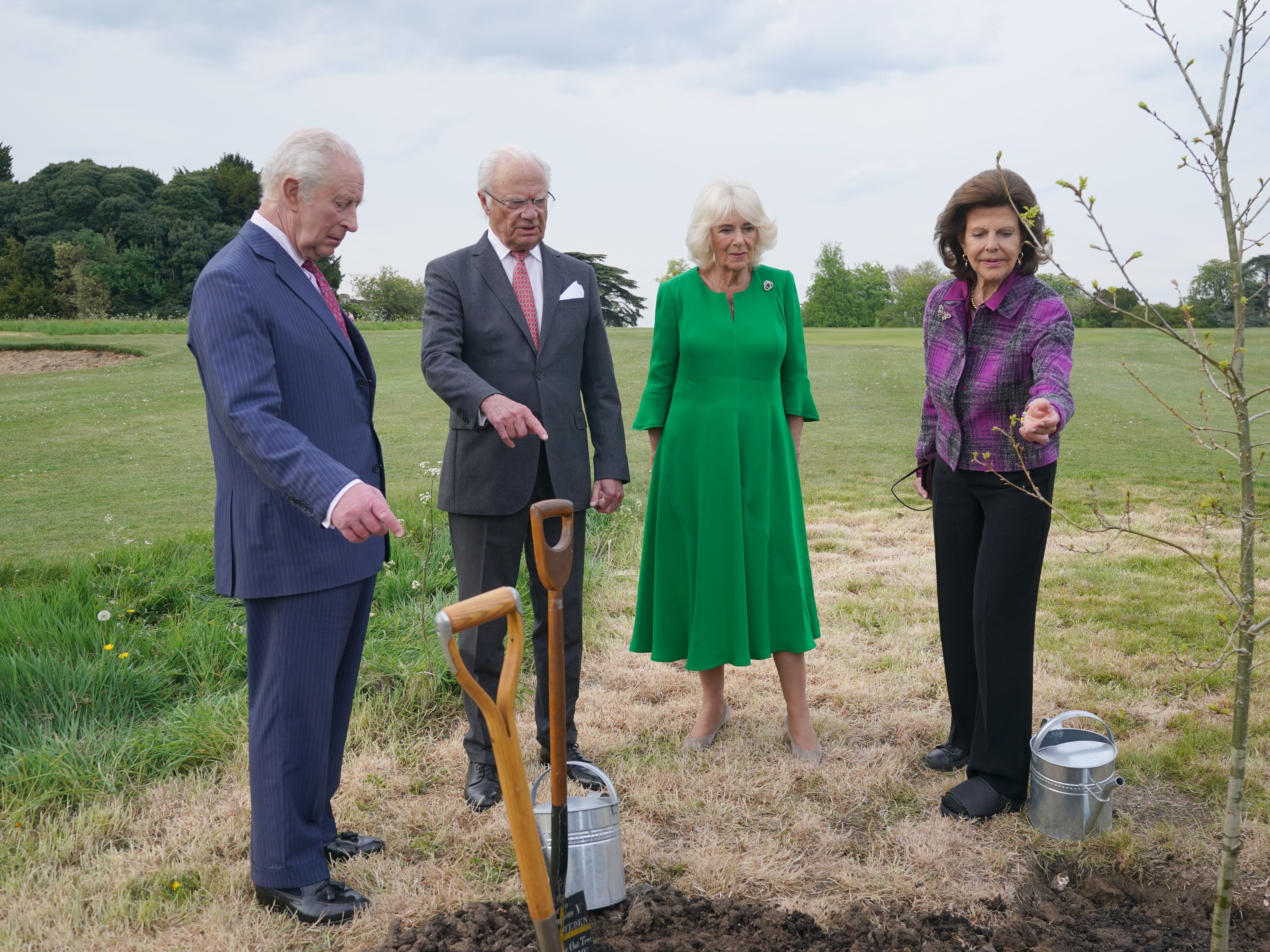 Charles and Camilla with King Carl Gustaf and Queen Silvia of Sweden