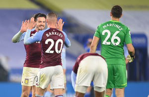 Aston Villa's Jack Grealish (left) and Ross Barkley celebrate