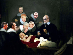 Dominic Cummings as Dr Nicolaes Tulp