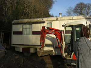 The wagon is nudged into place