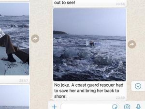 Supporting image for story: This grandmother had to be rescued after floating out to sea on some ice