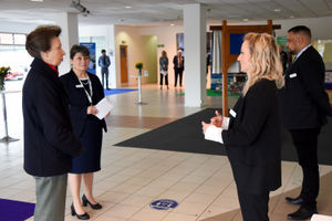  Employment services manager with Landau, Nicki Ulloa, tells HRH The Princess Royal about her work to support people with mental health challenges into work