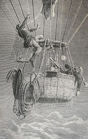 An illustration of Henry Coxwell and James Glaisher 